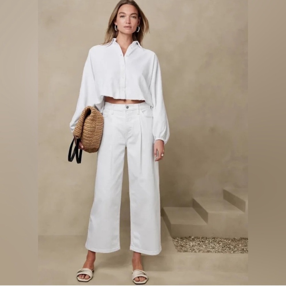banana republic white Wide-Leg jean